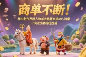 商单不断！纯AI制作西游人物羊毛毡版文旅MV，流量+节目效果统统拉满-麦资源网
