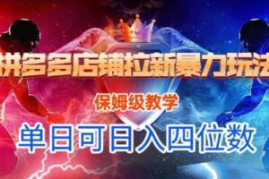 悟空直搜拼多多店铺拉新暴力玩法，保姆级教学，单日可入四位数-麦资源网