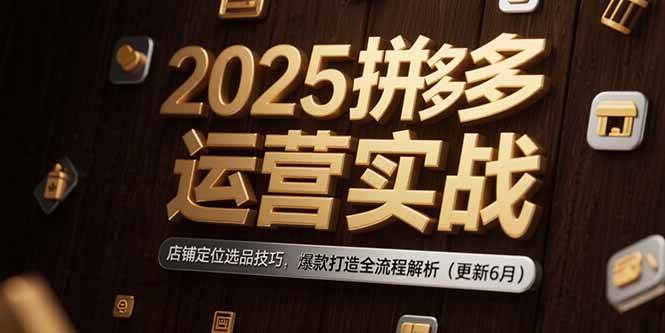 图片[1]-（15235期）2025拼多多运营实战：店铺定位选品技巧，爆款打造全流程解析（更新6月）