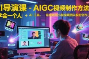 AI导演课-AIGC视频制作方法论，学会一个人+AI工具，完成如同小型视频团队般的创作工作，实现导演梦-麦资源网