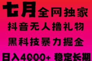 7月最新风口抖音无人直播撸音浪掘金，黑科技全自动运行，长期稳定，日入1k+，可批量收益翻倍【揭秘】-麦资源网