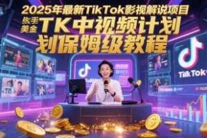 2025年最新TikTok影视解说项目，新手也能挣美金，TK中视频计划保姆级教程-麦资源网
