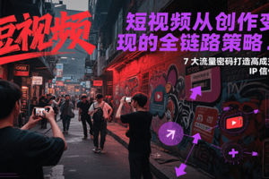 短视频从创作到变现的全链路策略2.0,7大流量密码构建IP信任感打造高成交账号-麦资源网
