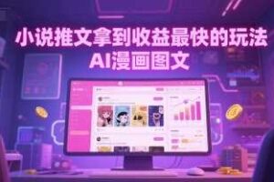 小说推文拿到收益最快的玩法，AI漫画图文-麦资源网
