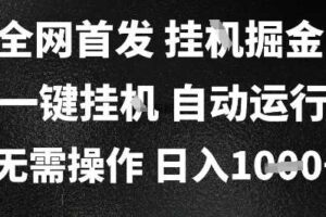 2025最新挂G暴力掘金，日入1K+解放双手，无需操作，全自动运行【揭秘】-麦资源网