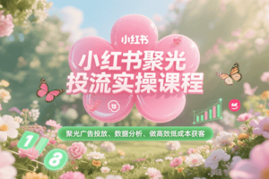 小红书聚光投流实操课程，聚光广告投放、数据分析、做高效低成本获客-麦资源网