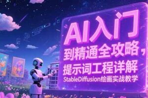 AI入门到精通全攻略，提示词工程详解，StableDiffusion绘画实战教学-麦资源网