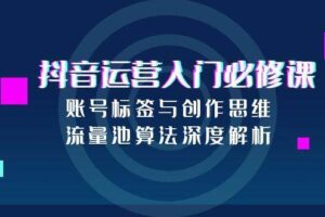 抖音运营入门必修课，账号标签与创作思维，流量池算法深度解析-麦资源网