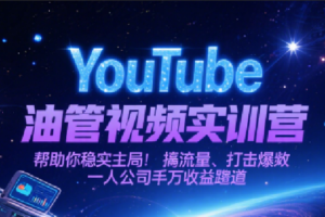 YouTube油管视频实训营，帮助你稳入局、搞流量、打爆款，一人公司千万收益赛道-麦资源网