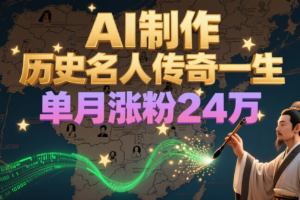 暴力起号！用AI制作历史名人传奇一生，单月涨粉24万，涨粉+变现赛道黑马来了-麦资源网