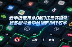 新手低成本从0到1注册并搭建多账号全平台矩阵操作教学，手机号-邮箱-IP-工具-麦资源网