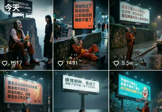 一条视频竟然15W赞！用AI制作小丑自嘲扎心文案视频，当下非常火爆的短视频流量*