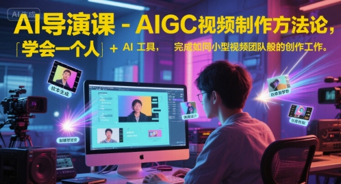 AI导演课-AIGC视频制作方*，学会一个人+AI工具，完成如同小型视频团队般的创作工作，实现导演梦