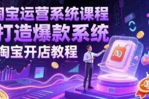 淘宝运营系统课程-打造爆款系统-淘宝开店教程-麦资源网