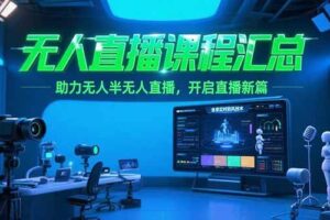 （15218期）无人直播课程汇总，含非实时防风技术，助力无人半无人直播，开启直播新篇-麦资源网