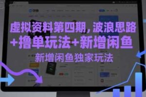 虚拟资料第四期，波浪思路+撸单玩法，新增闲鱼独家玩法-麦资源网