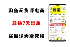 闲鱼无货源电商，实操保姆级教程，适合新手小白-麦资源网