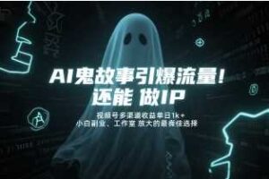 AI鬼故事引爆流量，还能做IP，视频号多渠道收益单日1k+，小白副业、工作室放大的最佳选择-麦资源网