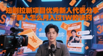短剧拉新项目*新人代表分享新人怎么月入过1W的诀窍