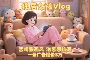 单个账号涨粉71W！用AI制作独居女孩Vlog，宫崎骏画风，治愈感拉满，一条广告报价3W-麦资源网