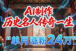 暴力起号！用AI制作历史名人传奇一生，单月涨粉24W，涨粉+变现赛道黑马来了-麦资源网