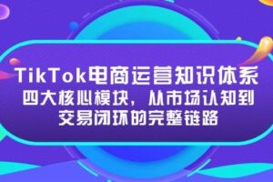 （15065期）TikTok电商运营知识体系：四大核心模块，从市场认知到交易闭环的完整链路-麦资源网