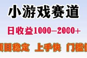 25年暑期高收益项目，小游戏赛道一天收益1-2k+ 稳定项目，上手快，门槛低【揭秘】-麦资源网