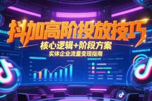 （15240期）抖加高阶投放技巧，核心逻辑+阶段方案，实体企业流量变现指南-麦资源网