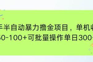 （15009期）快手半自动暴力撸金项目，单机收益60-100+可批量操作单日300+-麦资源网