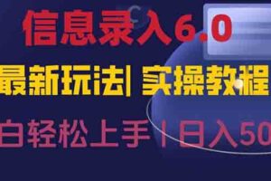（15168期）信息录入6.0，几秒钟一单，一部手机即可，无需经验照抄答案，随时随.地…-麦资源网