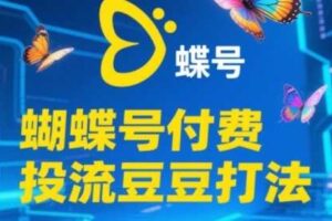 2025蝴蝶号付费投流豆豆打法，助新手快速掌握付费流量撬动自然流的核心玩法-麦资源网