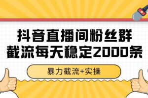 抖音直播间粉丝群截流，稳定采集数据全行业通用 2000+数据一天-麦资源网