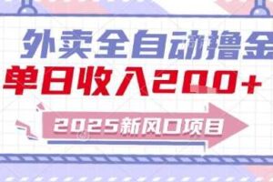 2025新风口外卖全自动撸金，单日收入2张+【揭秘】-麦资源网