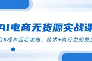 （14982期）AI电商无货源实战课，三平台0成本起店攻略，技术+执行力的黄金配比-麦资源网