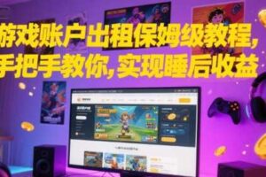 游戏账户出租保姆级教程，手把手教你，实现睡后收益-麦资源网