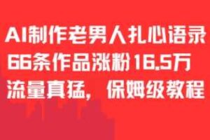 AI制作老男人扎心语录，66作品涨粉16.5w，流量真猛，保姆级教程-麦资源网