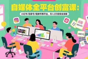 （15479期）自媒体全平台创富课：小红书/百家号/视频号等平台，月入3万变现全流程-麦资源网