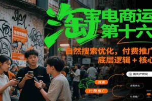 淘宝电商运营第十六期，自然搜索优化，付费推广策略，底层逻辑+核心操作-麦资源网