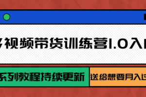 多多视频带货训练营1.0入门篇，全套系列教程持续更新，送给想要月入过万的你-麦资源网