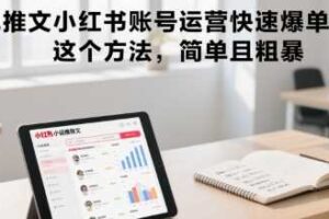 小说推文小红书账号运营快速爆单实操，这个方法，简单且粗暴-麦资源网