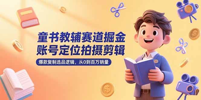 图片[1]-（15326期）童书教辅赛道掘金，账号定位拍摄剪辑，爆款复制选品逻辑，从0到百万销量