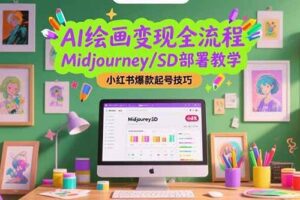 （15324期）AI绘画变现全流程，Midjourney/SD部署教学，小红书爆款起号技巧-麦资源网
