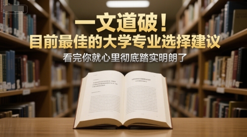付费文章：一文道破！目前*的大学*选择建议，看完你就心里*踏实明朗了