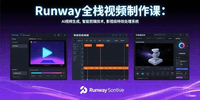 图片[1]-（15515期）Runway全栈视频制作课：AI视频生成，智能剪辑技术，影视级特效处理系统