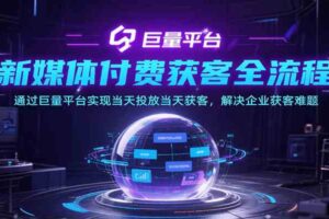 新媒体付费获客全流程，通过巨量平台实现当天投放当天获客，解决企业获客难题-麦资源网