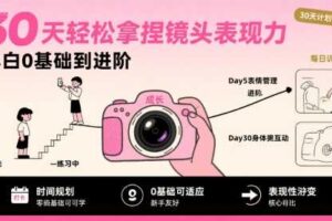 30天轻松拿捏镜头表现力，小白0基础到进阶-麦资源网