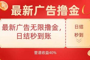 （15519期）最新广告无限撸金，日结秒到，管道40%-麦资源网