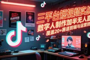 （15265期）三平台短视频实战课，数字人制作加半无人直播，覆盖20+赛道剪辑与运营技巧-麦资源网
