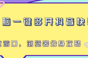 电脑一键多开抖音快手号，独立窗口，浏览器分身攻略-麦资源网