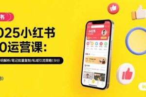(15502期)2025小红书3.0运营课:流量密码解析/笔记批量复制/私域引流策略(更新7月)-麦资源网